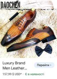 Daochen роскошные брендовые кожаные туфли на шнуровке с острым носком.