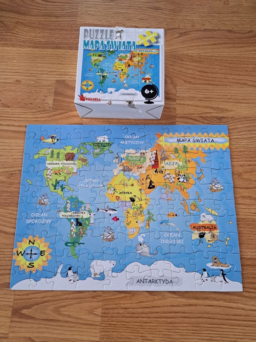 Puzzle dla dziecka 6+/ Mapa świata - 100 el.