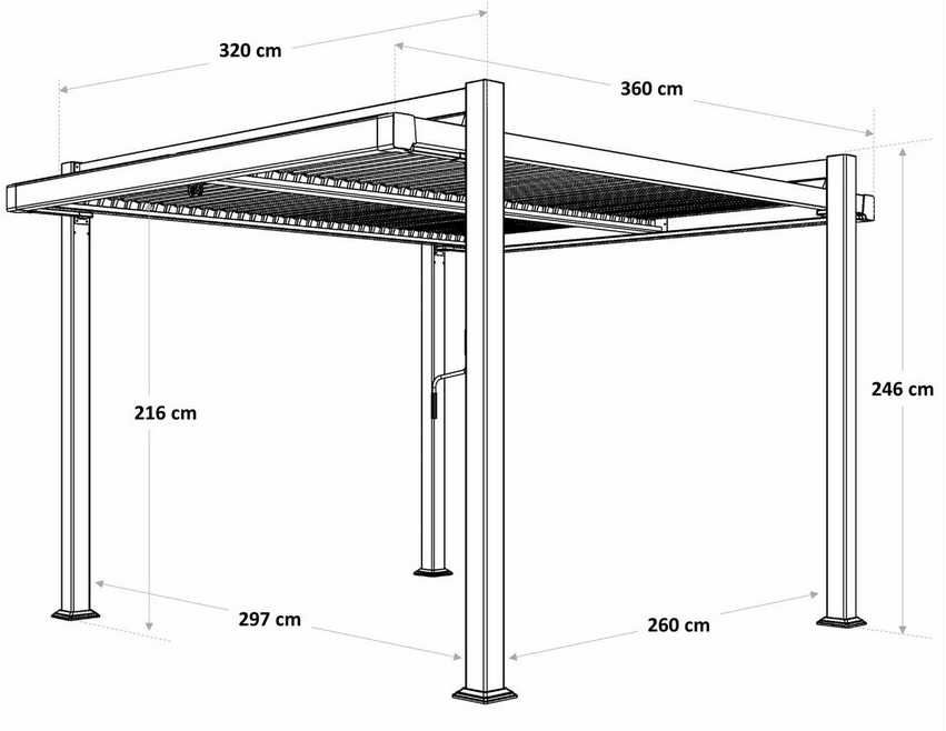 Pawilon ogrodowy pergola Persea 3.6x3.2 m antracytowy Naterial