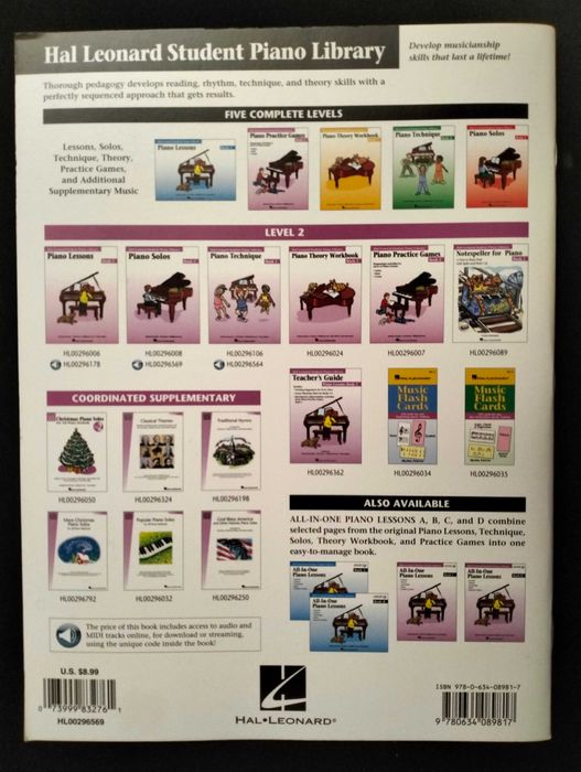 Livro de piano Hal Leonard