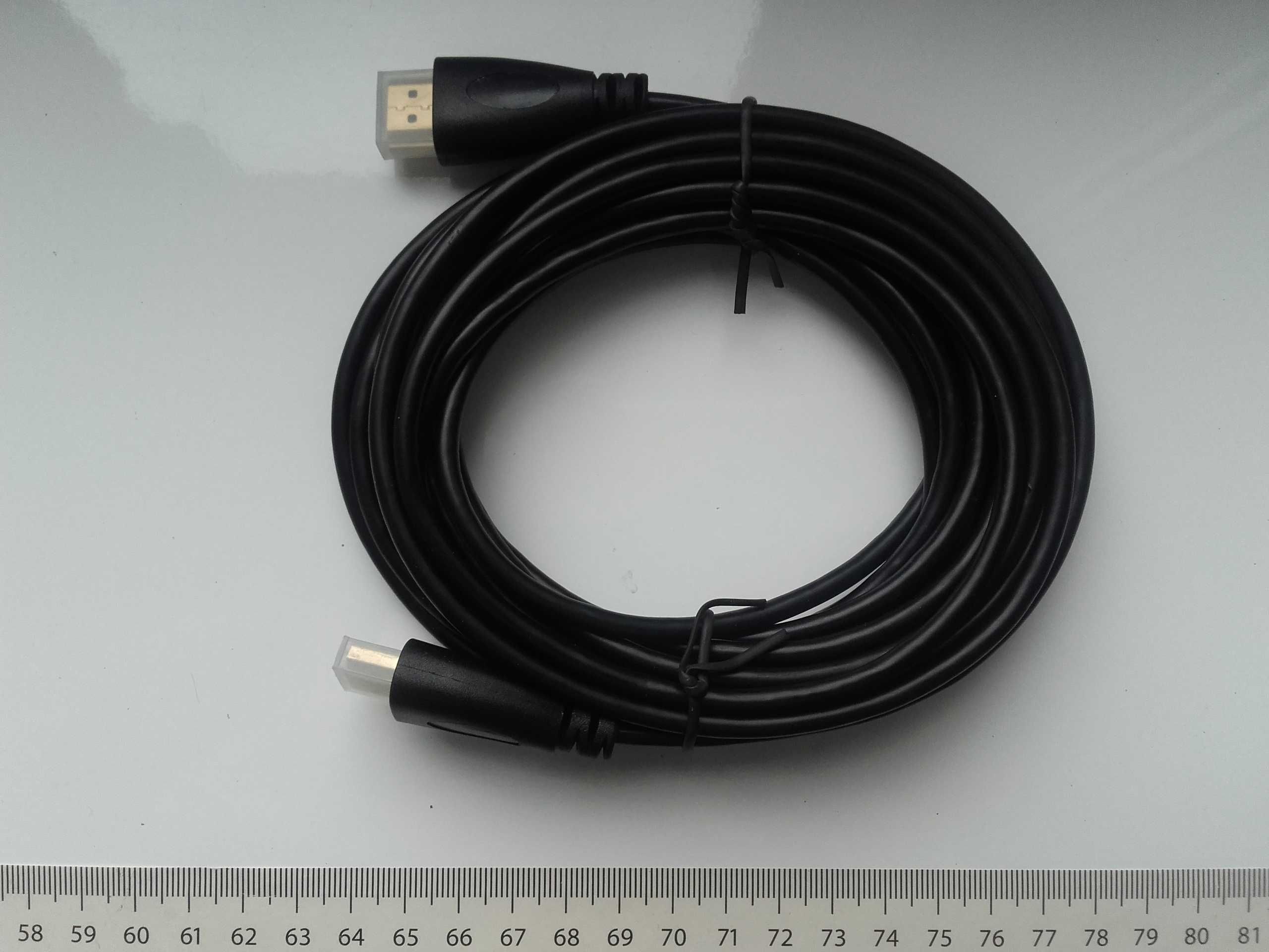 Kabel HDMI-HDMI 5m, HDMI1.4, 4K, FullHD w woreczku, NOWY NoName