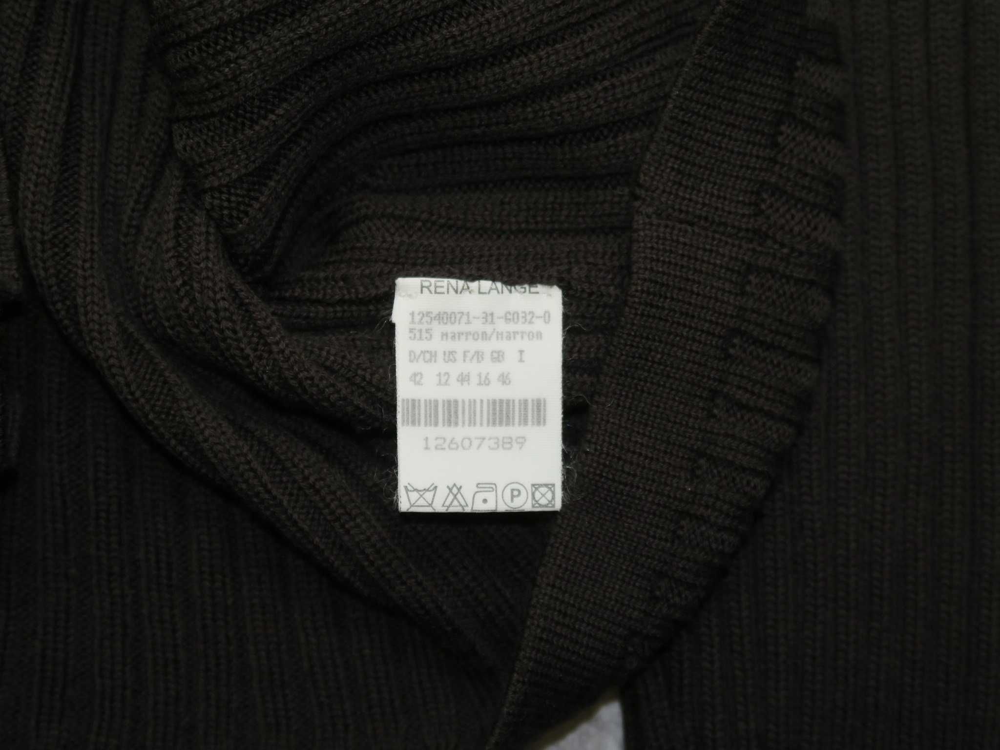 Rena Lange wełniany sweter z lisem kardigan L/XL kaszmir kaszmirowy
