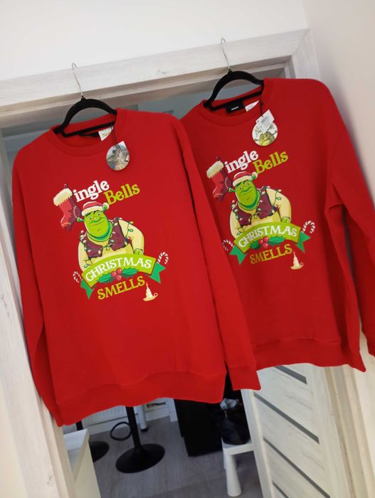 Bluzy dwie sztuki nowe z metką świąteczne Christmas męskie Shrek XL 4
