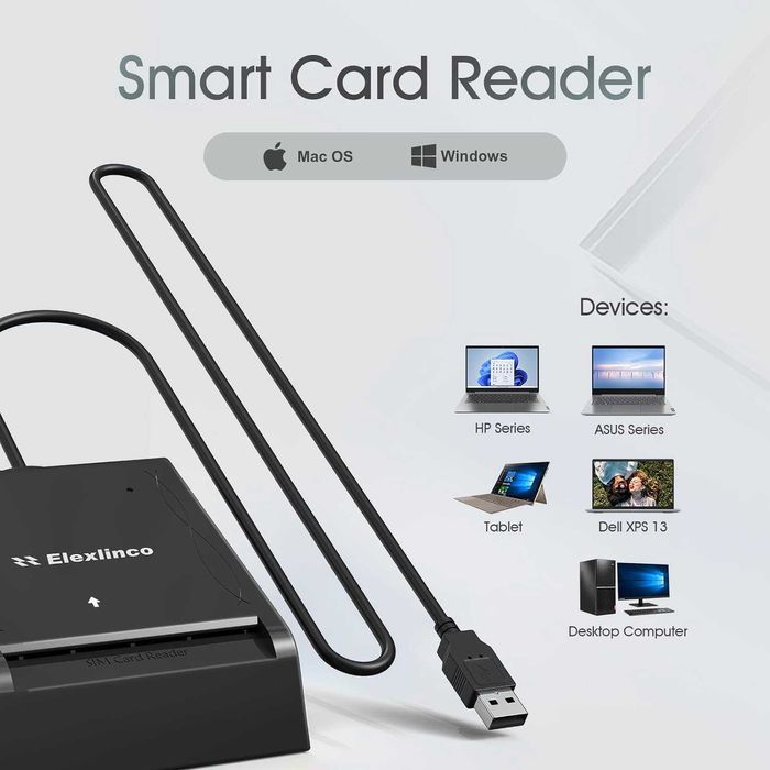 Czytnik kart inteligentnych Elexlinco Contact USB identyfikacja ludzi