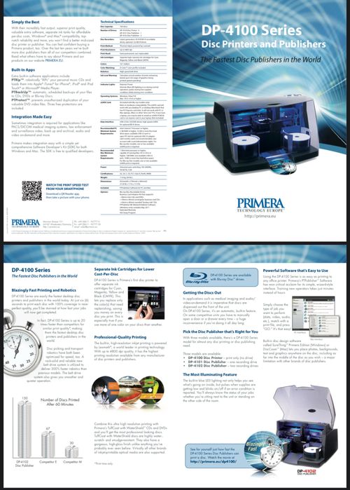 Primera Technology DP 4100 Disc Printers and Publishers