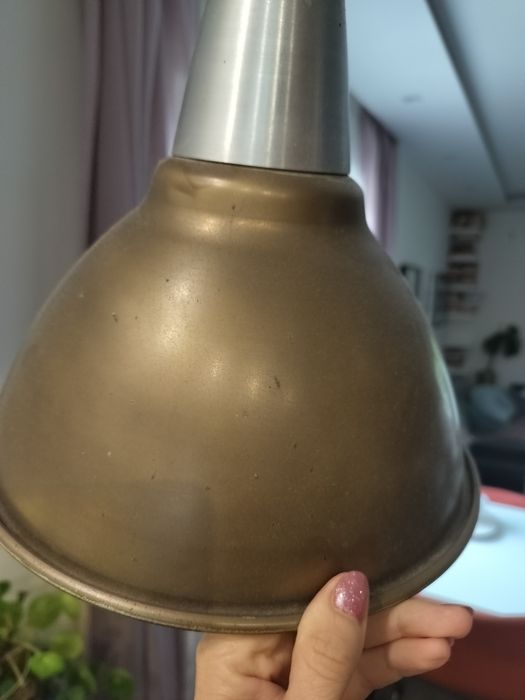 Zestaw 3 lamp kloszy Ikea złote mosiężne srebrne