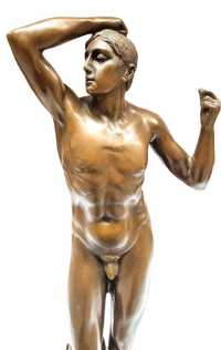 Обнаженная мужская Фигура «Медный век» по Родену Скульптура Бронзa