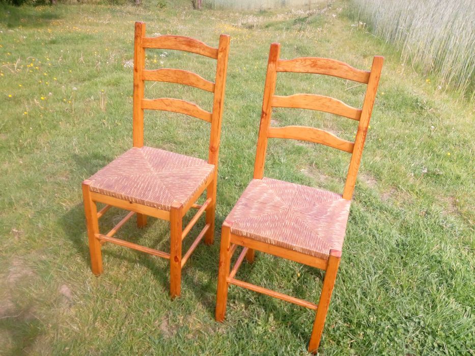 Drewniane krzesło kuchenne 2 szt. na działkę itp. TRAWA MORSKA