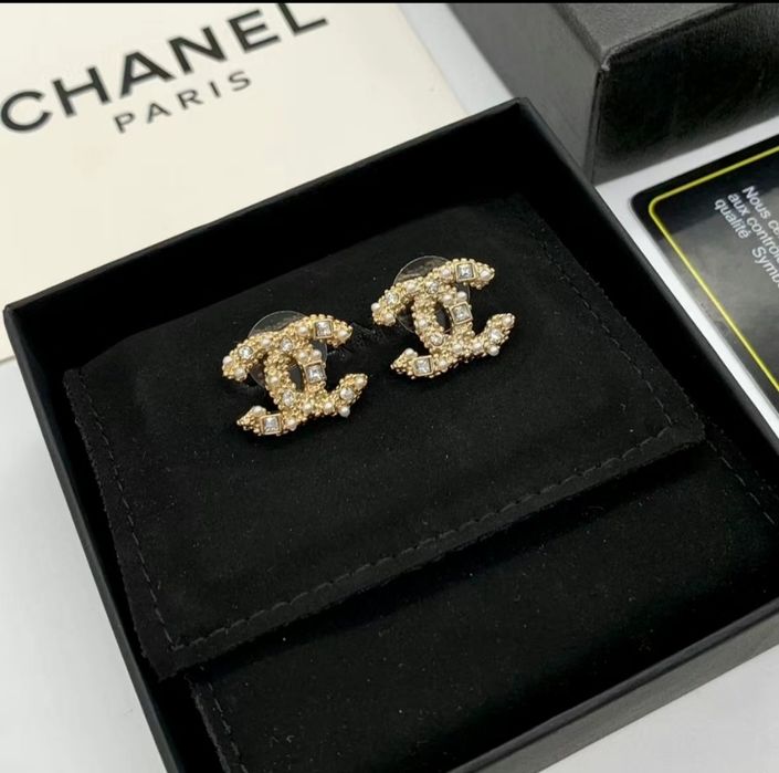 Оригінальні сережки chanel біжутерія шанель срібло