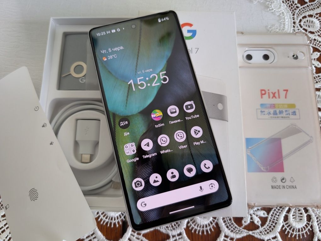 ІДЕАЛ Google Pixel 7 Snow 8-256Gb/Neverlock/22 цикла АКБ/NFC