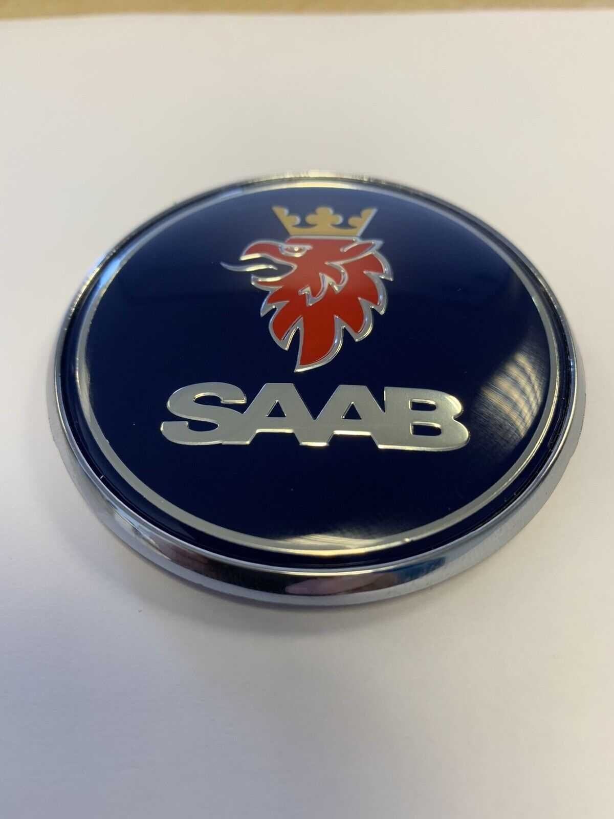Nowy znaczek emblemat SAAB 68mm niebieski czarny na przód , klapa tył