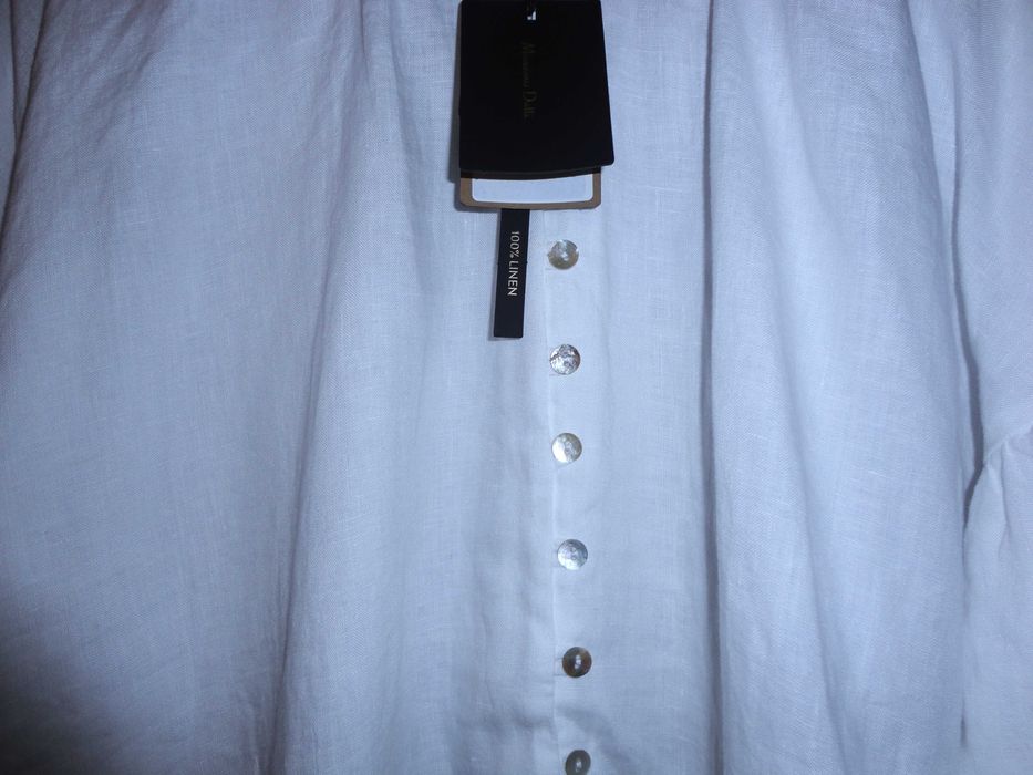 Camisa branca 100% linho Massimo Dutti