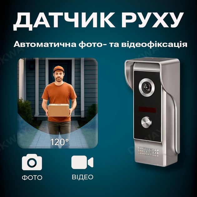 Комплект WI-FI відеодомофона розумна HD відеодомофонна