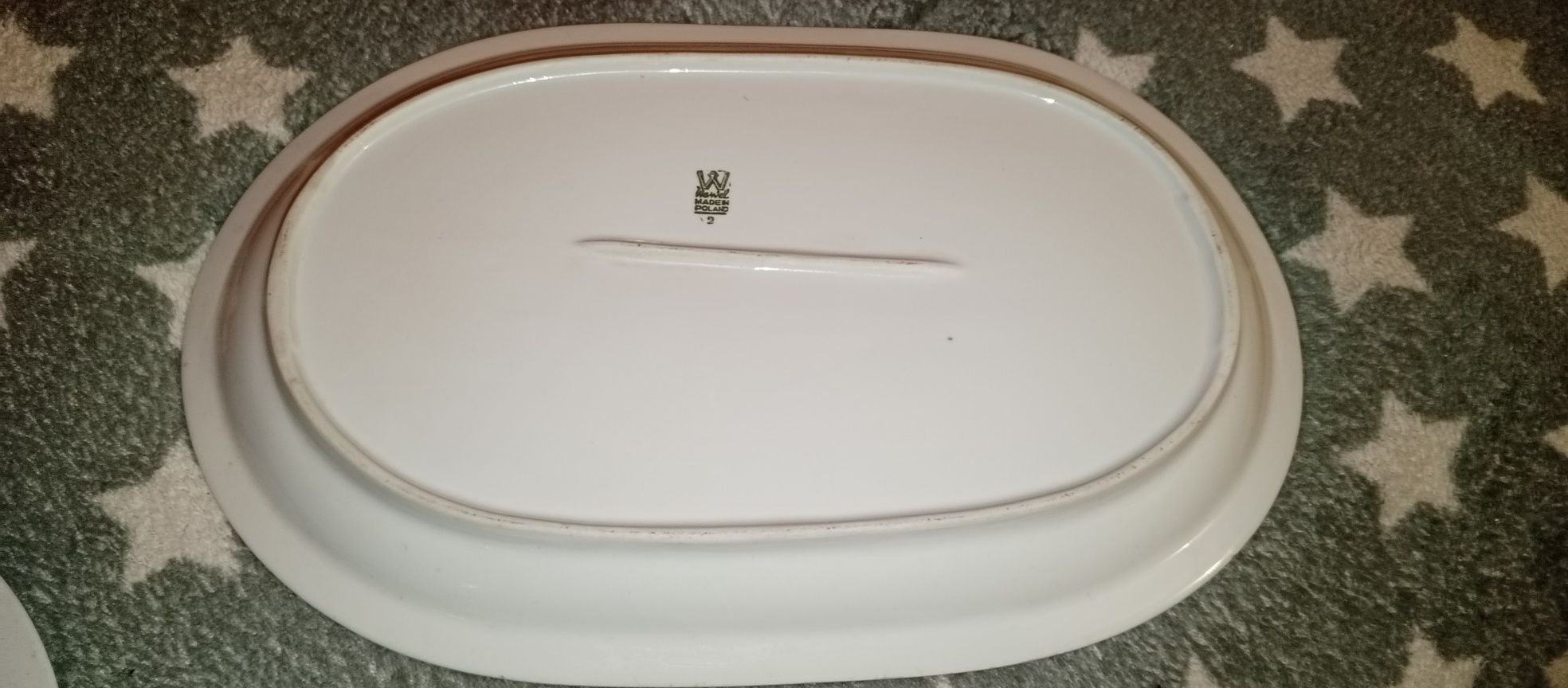 Porcelana Bogucice Wawel różna 2 filiżanki talerz i półmisek