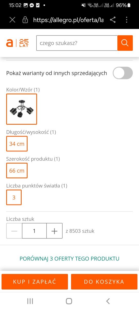 2x Lampa sufitowa czarna pętla Loft