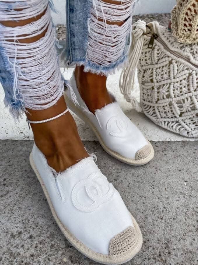 Espadryle białe  i czarne 40