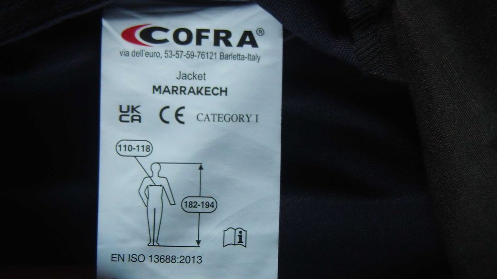 Casaco de trabalho Cofra XL (NOVO)