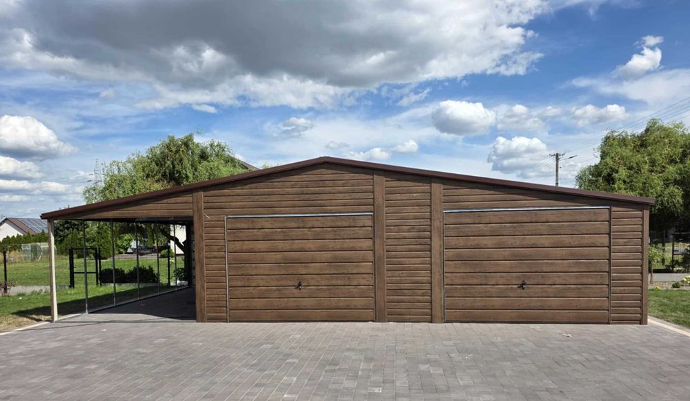 Garaż Blaszany 6x6 6x7 4x6 Blachodachówka Profil Garaże Drewnopodobne