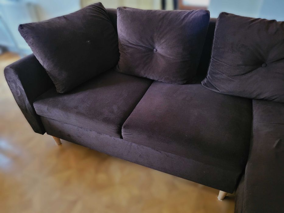 Narożnik 236x157 cm, funkcja spania, 2 pojemniki na pościel