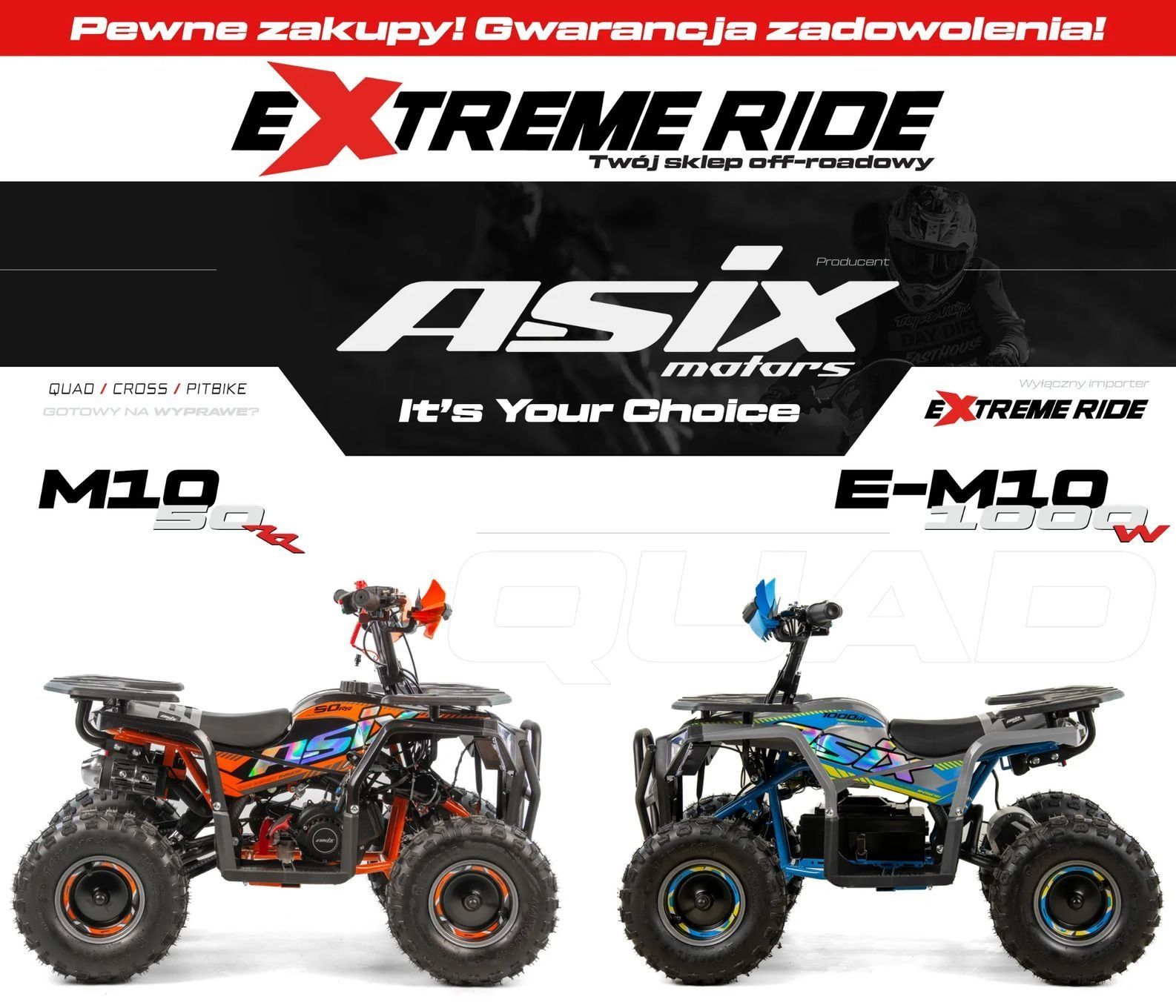 Quad Asix M10 e-M10 50 cc 60 cc 1000W Raty Serwis Gwarancja Transport