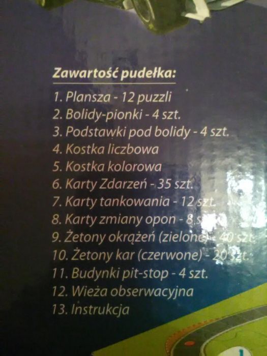 Gra planszowa wyścigi bolidów