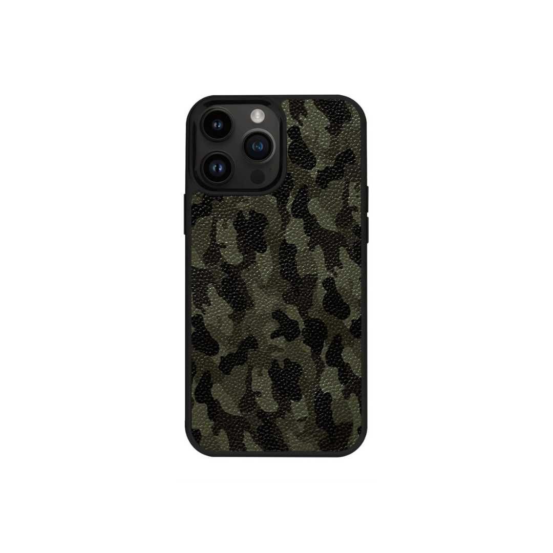 Кожаный камуфляжный чехол для iPhone, шкіряний чохол Military камуфляж