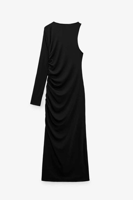 ZARA Luksusowa SUKIENKA asymetryczna drapowana S