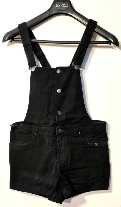 Czarne krótkie ogrodniczki H&M r.38