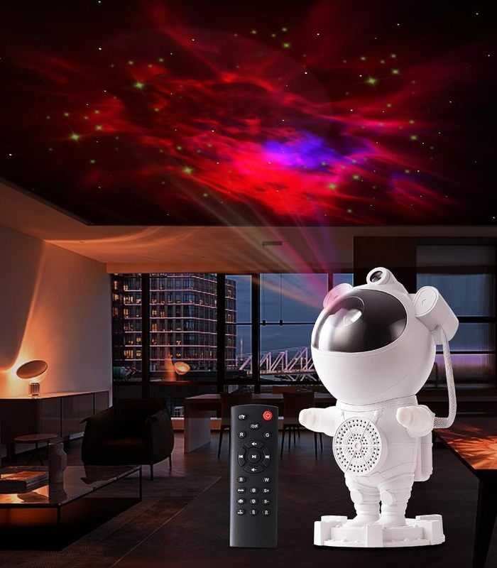 Projektor gwiazd astronauta z pilotem lampka nocna