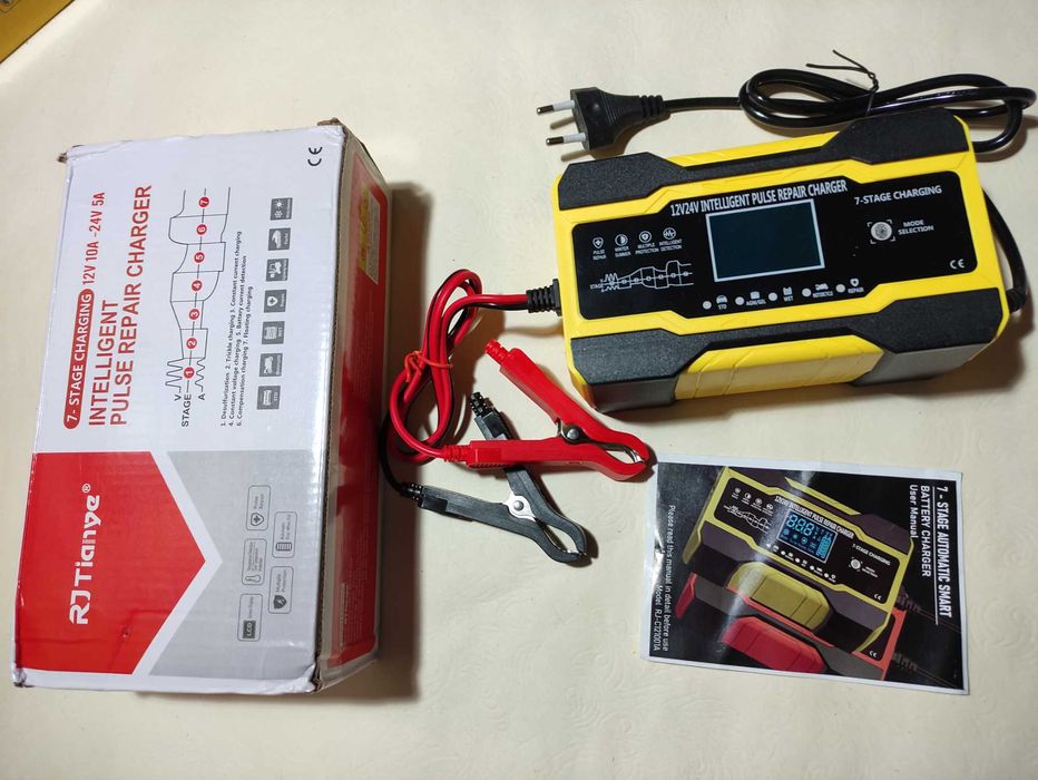 Импульсная 7 ступенчатая смарт зарядка для аккумуляторов 12/24В 10А