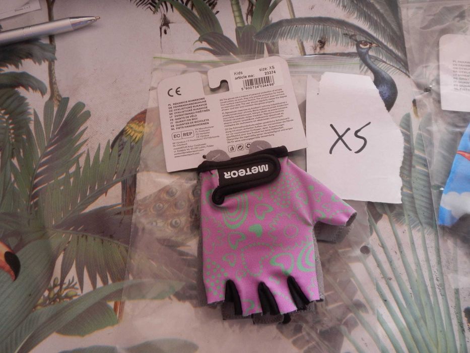 Wyprzedaż->Rękawiczki rowerowe Meteor Kids XS Flower ostatnie