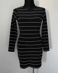 Sukienka Missguided czarna w białe paski rozmiar 40 L