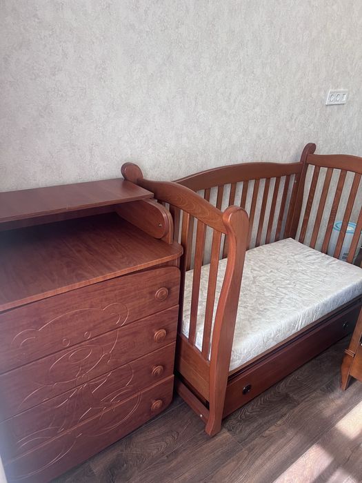 Дитяче ліжко, комод, Верес+матрац