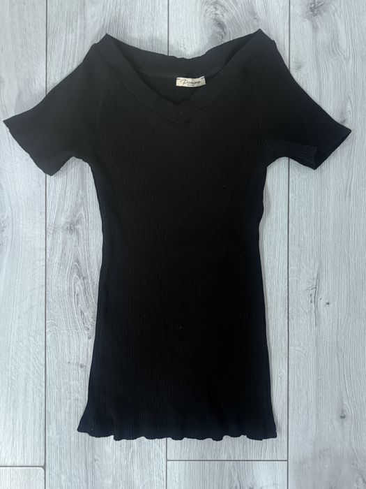 Bluzka tunika S/M prążkowana koszulka bawełna