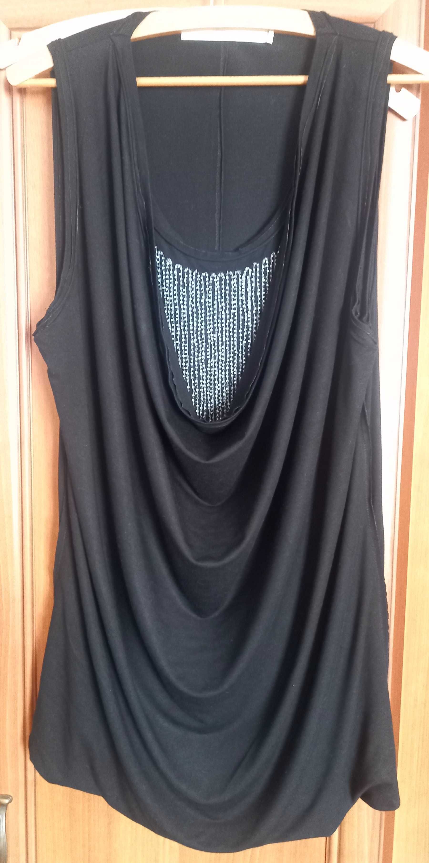 Czarny top z wiskozy rozm XL