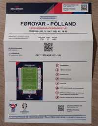Bilet z meczu Wyspy Owcze-Polska