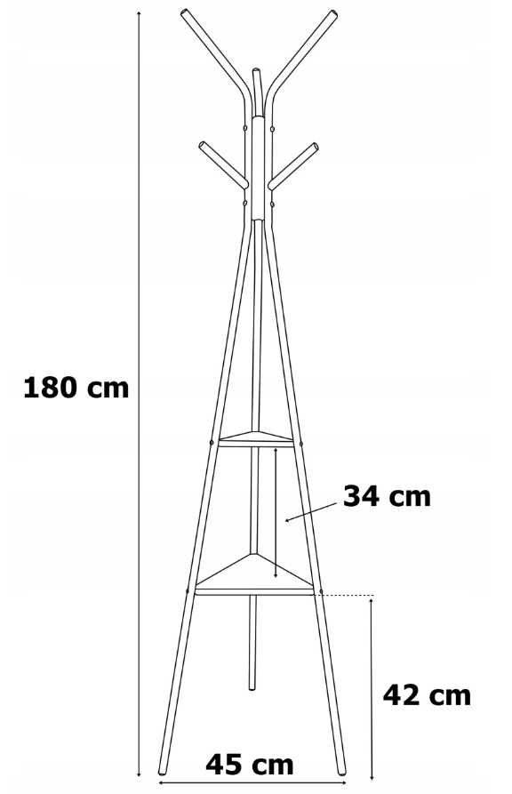 Wieszak metalowy stojący na ubrania rustykalny