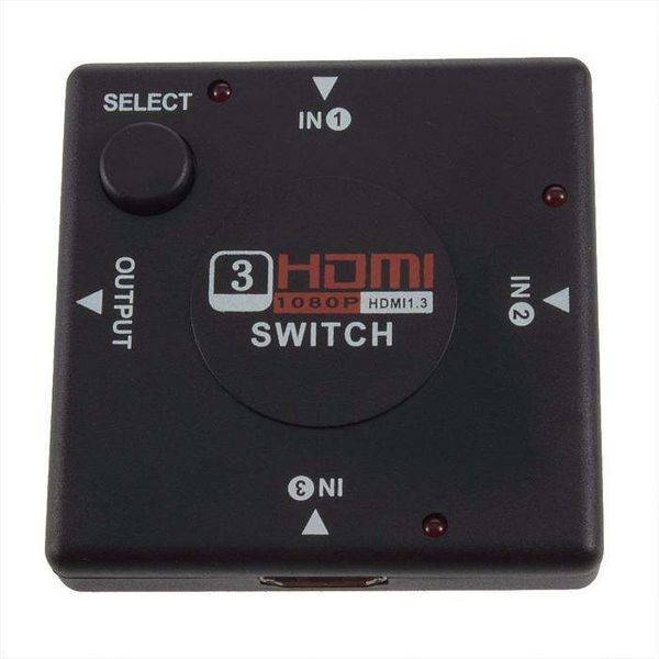 Mini-Switch HDMI - 3 Portas - Novo