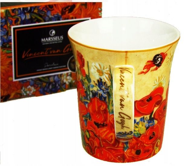 kubek porcelana vincent van gogh - maki i stokrotki jakość marsseus 35