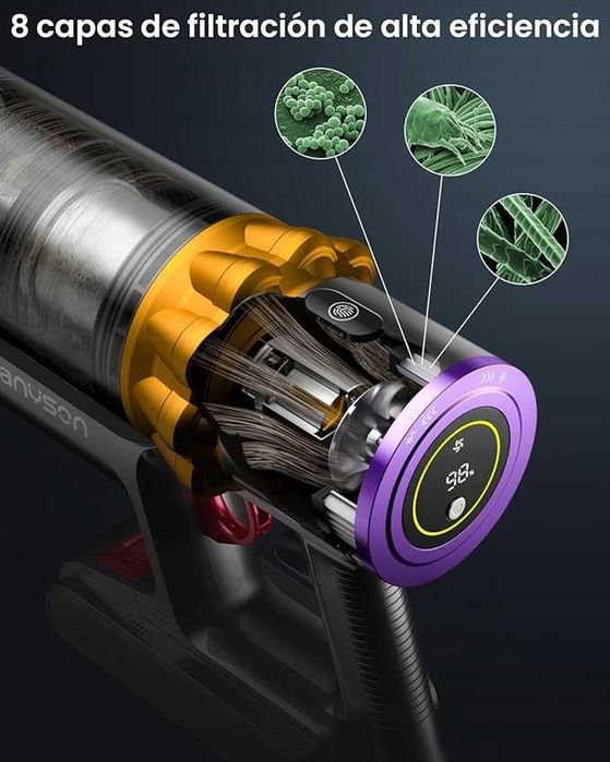 Bezprzewodowy Odkurzacz 550w 1,6L Dotykowy LED Filtr HEPA Anyson