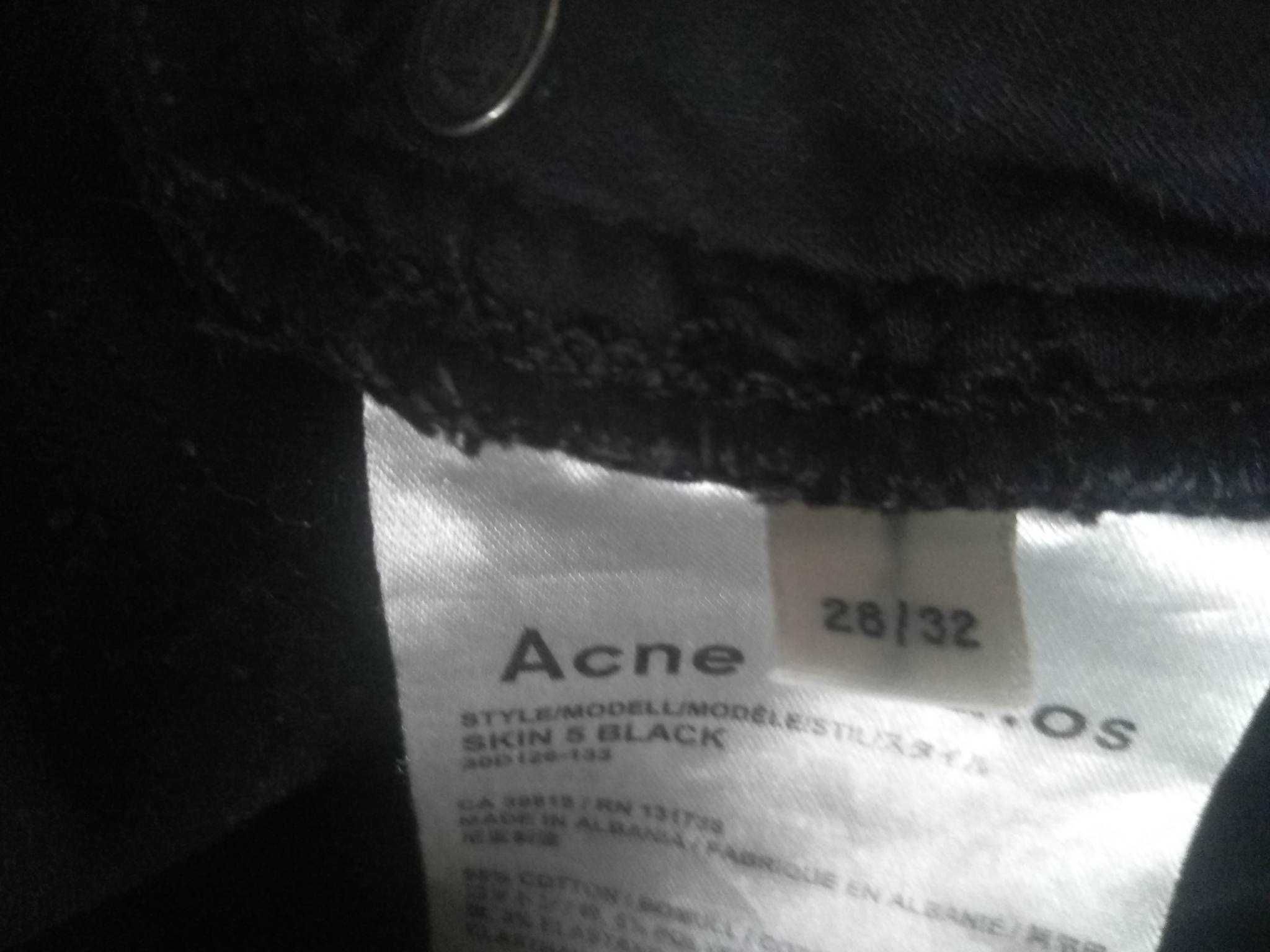 Acne Studios Skin 5 Black W28L32 jeansy elastyczne