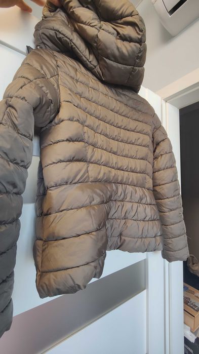 ZARA Как Новый Пуховик 100% Оригинал Куртка Бомбер XS С Капюшоном