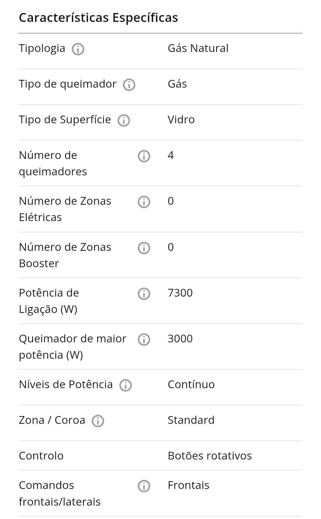 Placa INDESIT ING 61T BK (Gás Natural - 59 cm - Preto)
