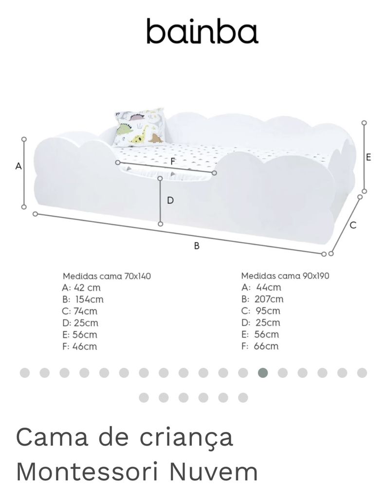 Cama Montessori Nuvem (140*70) + colchão AeroSleep