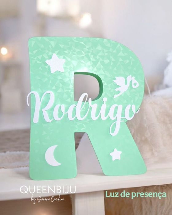 Luz de presença Personalizável letra e nome