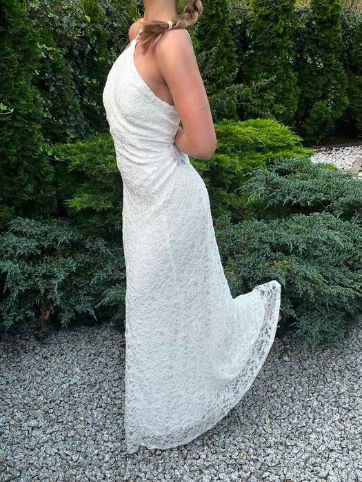 Suknia ślubna syrena koronkowa David’s Bridal, r.38/40 dla wysokich