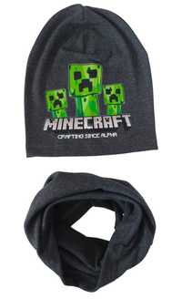 Komplet czapka komin Minecraft