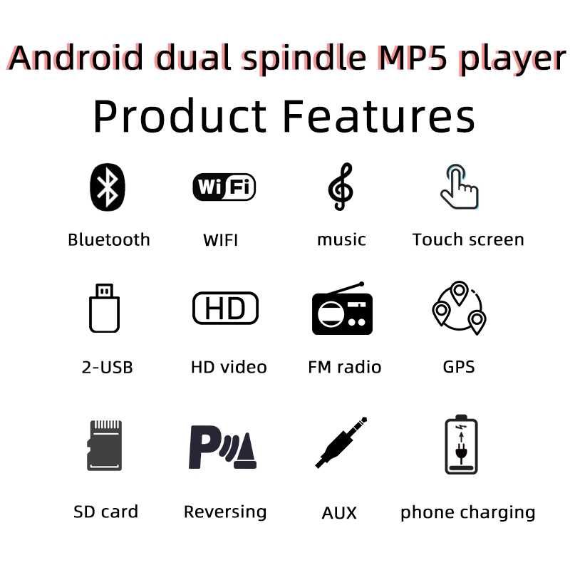 2 DIN Auto Radio Carro Touch Mirror Link Bluetooth c/ Camera