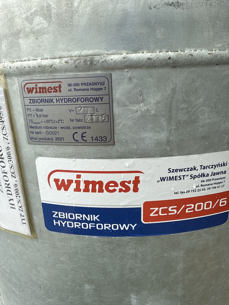 Zbiornik ocynkowany hydrofor 200l