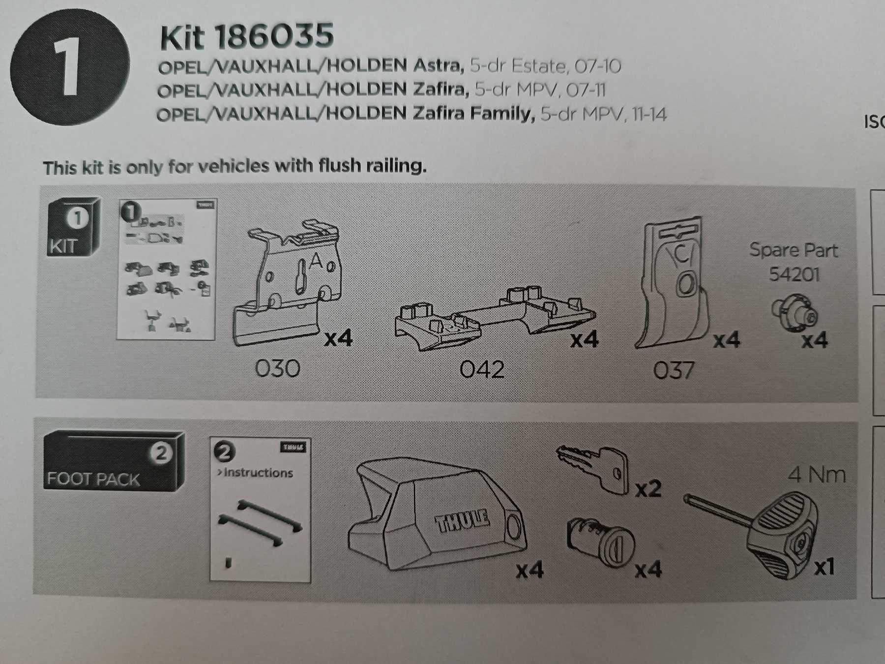 Thule Kit 186035 mocowanie bagażnika dachowego